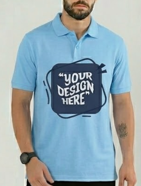 Polo Collar Branded T-Shirt — Cotton DTF Print Corporate