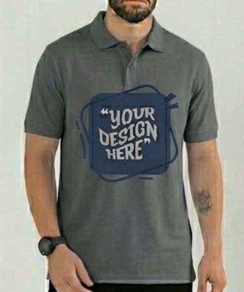 Polo Collar Branded T-Shirt — Cotton DTF Print Corporate