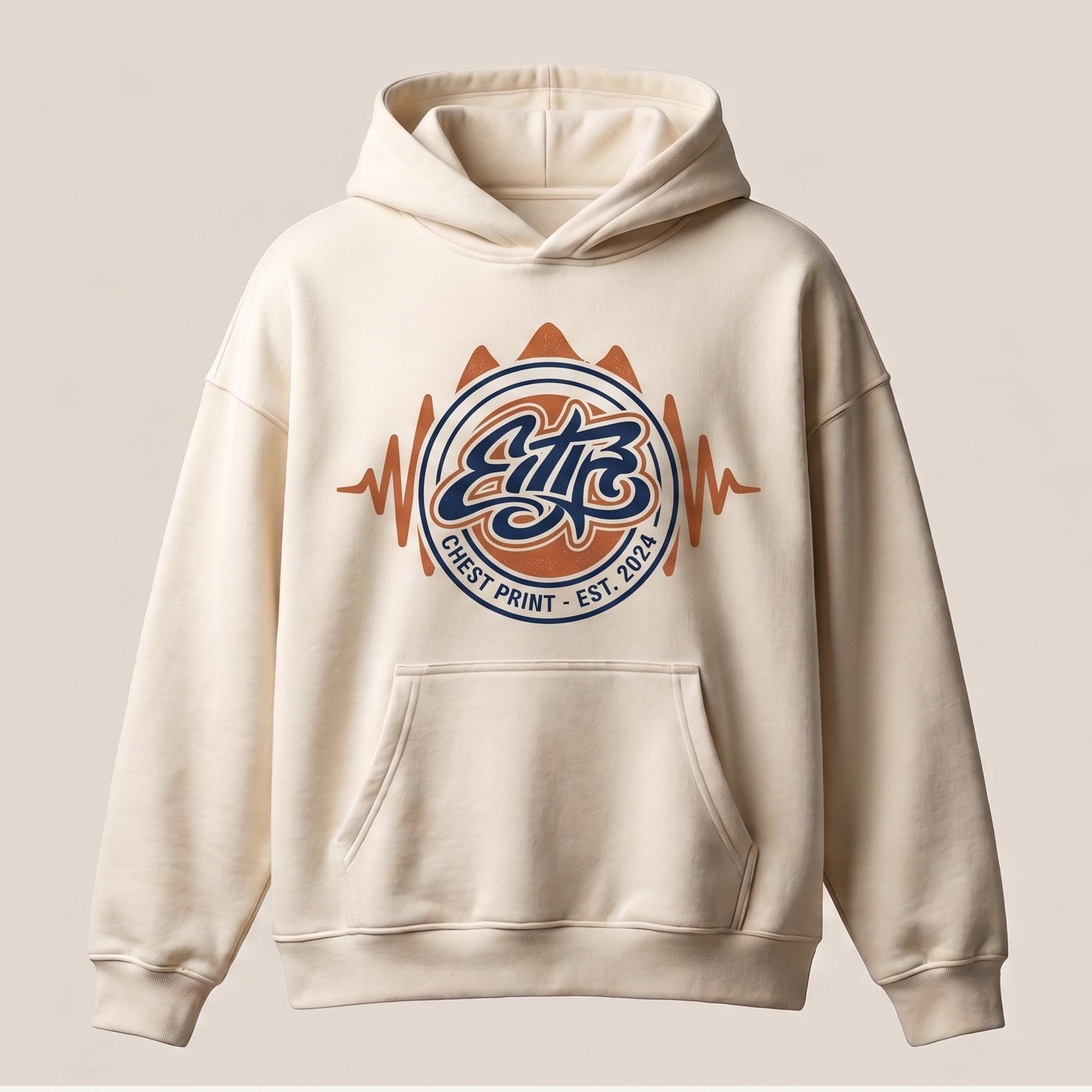 Oversized Hoodie — Puff Print Drop Shoulder Unisex