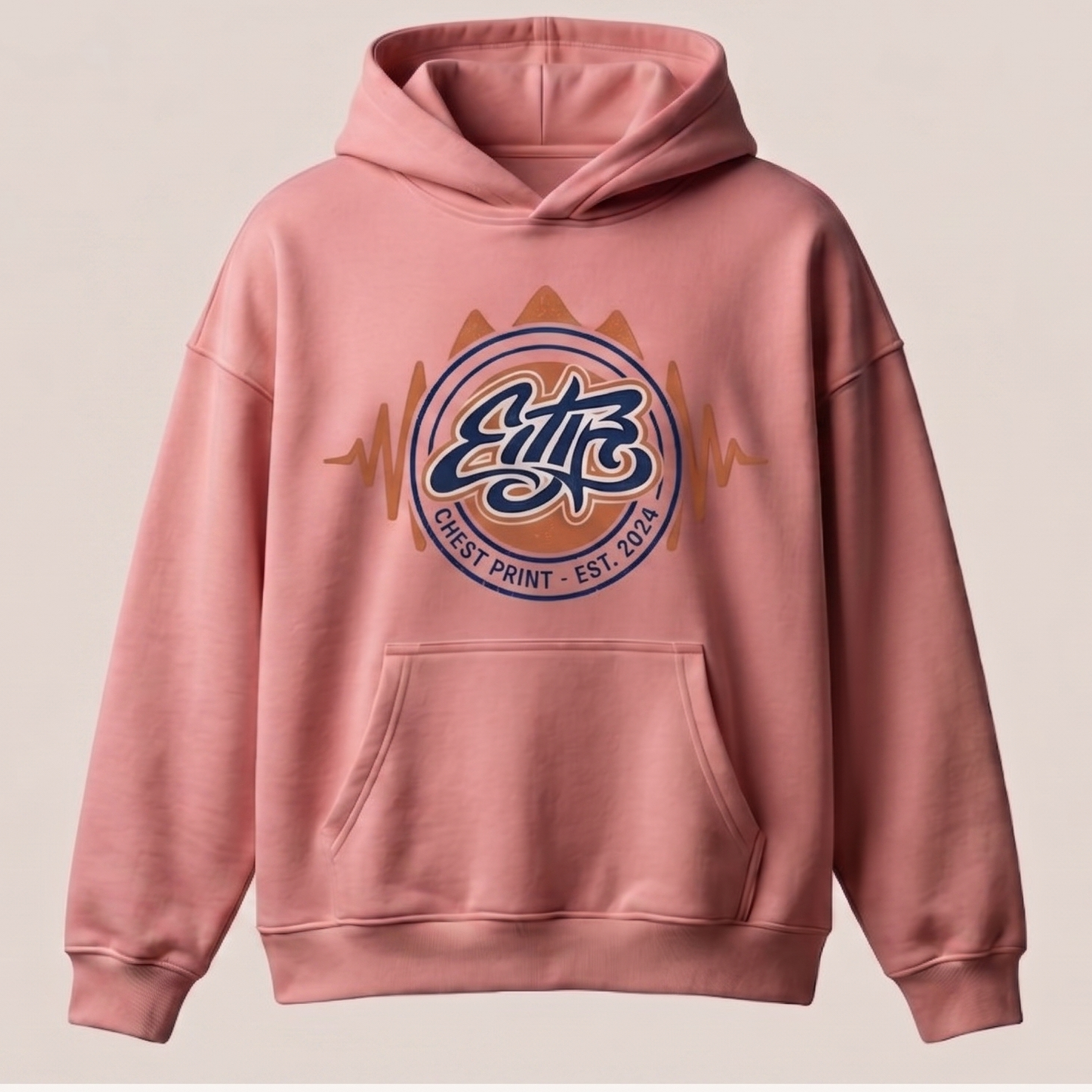 Oversized Hoodie — Puff Print Drop Shoulder Unisex