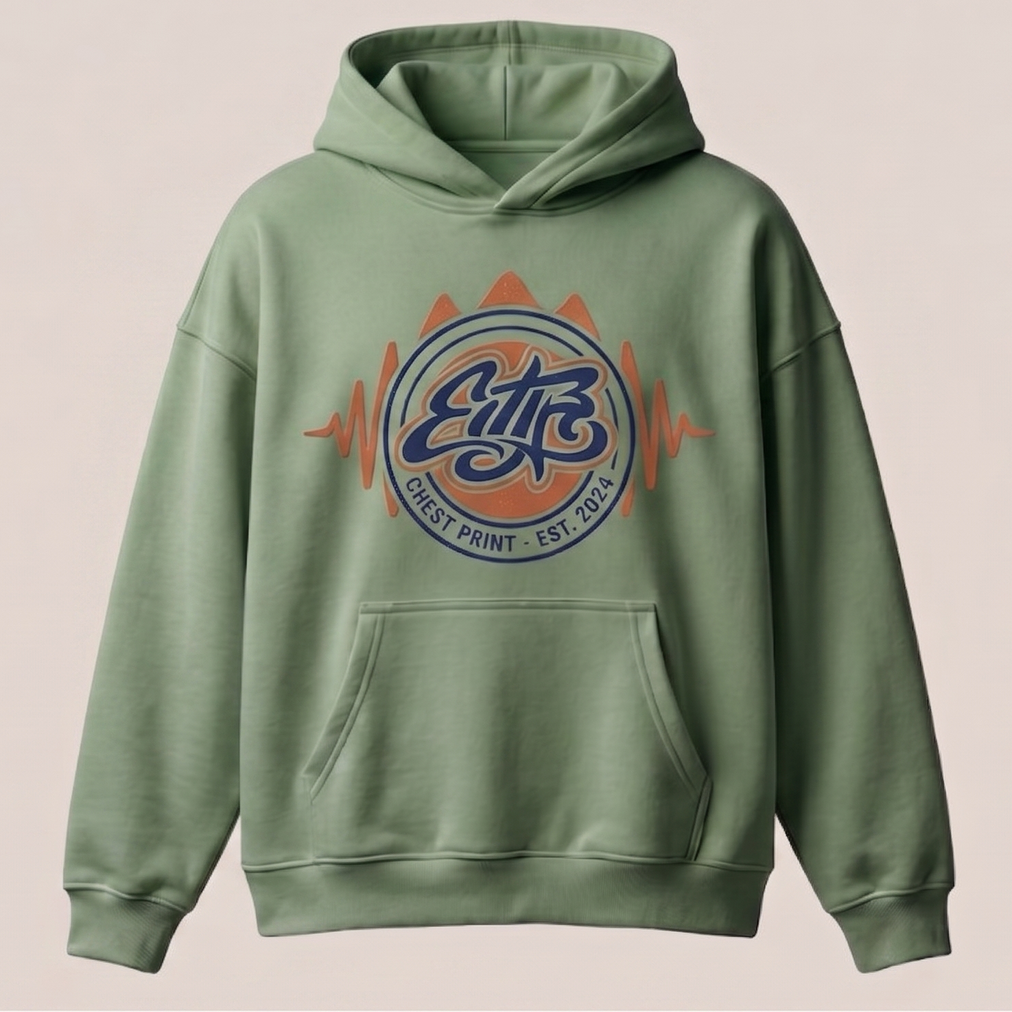 Oversized Hoodie — Puff Print Drop Shoulder Unisex