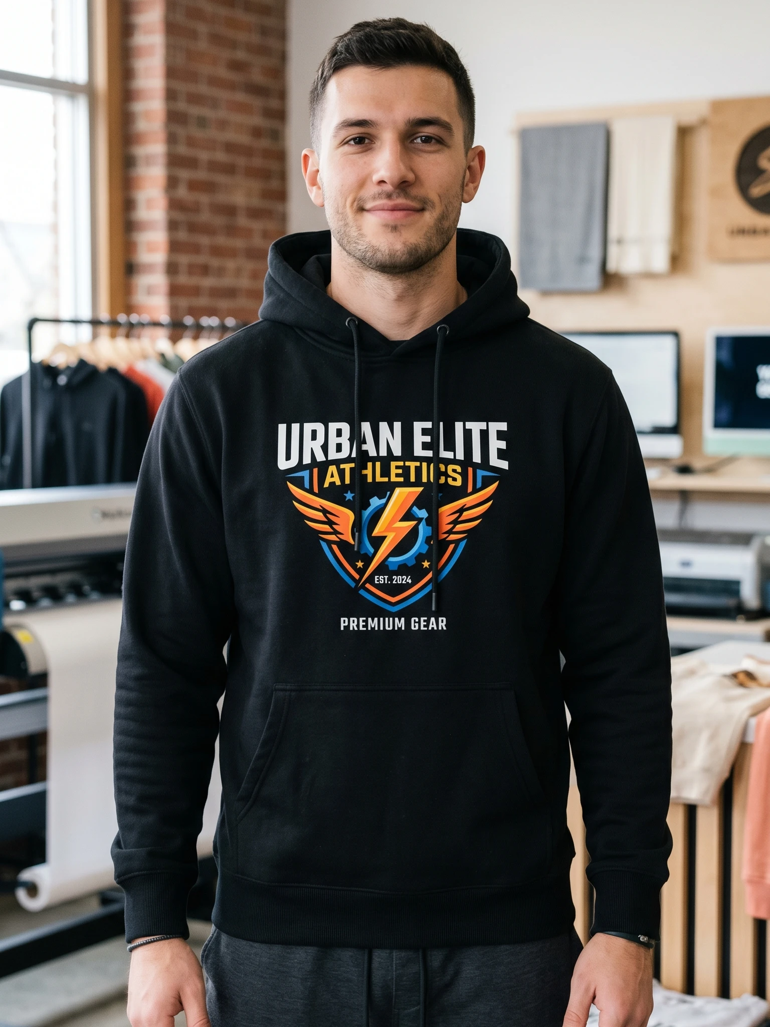 Custom DTF Print Pullover Hoodie — Team or Brand Logo