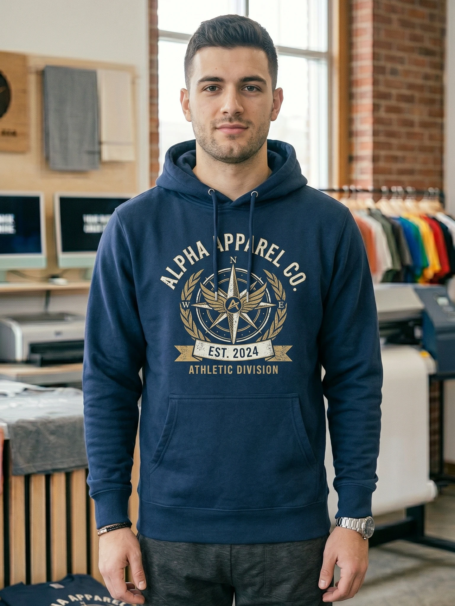 Custom DTF Print Pullover Hoodie — Team or Brand Logo