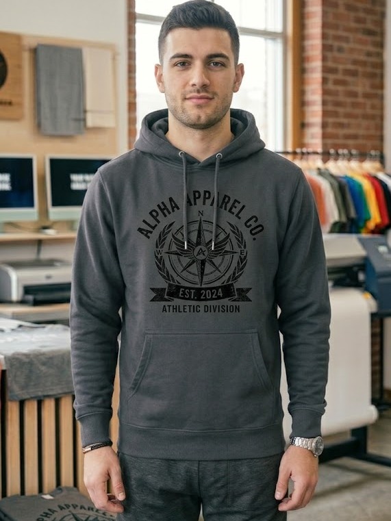 Custom DTF Print Pullover Hoodie — Team or Brand Logo