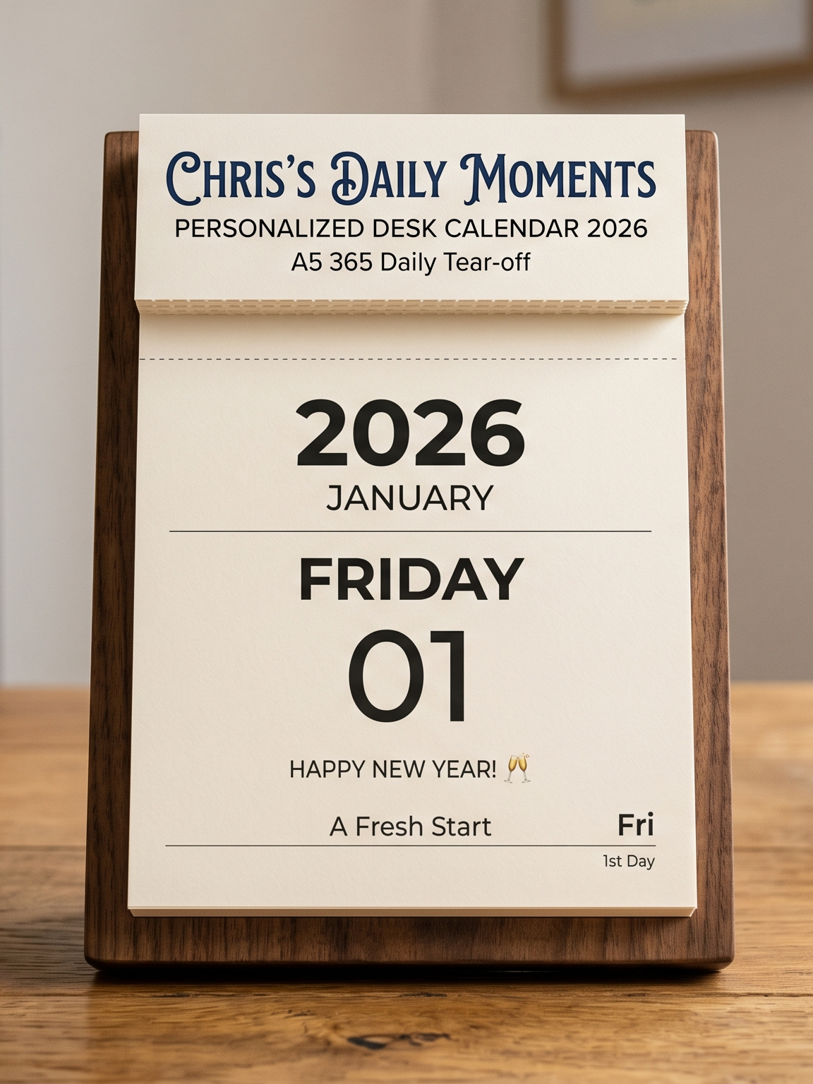 Personalised Desk Calendar 2026 — A5 365 Daily Tear-off