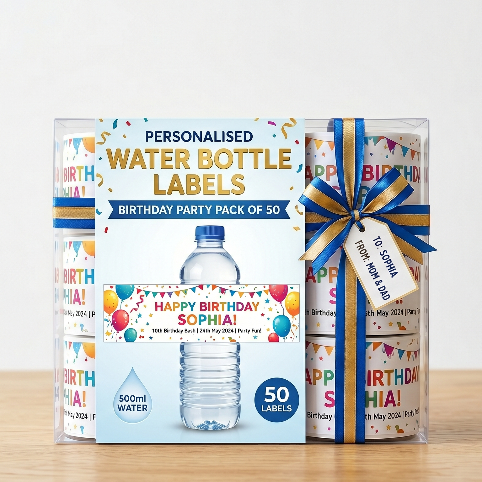 Custom Wine Bottle Label — Wedding Personalised Waterproof Pack of 25