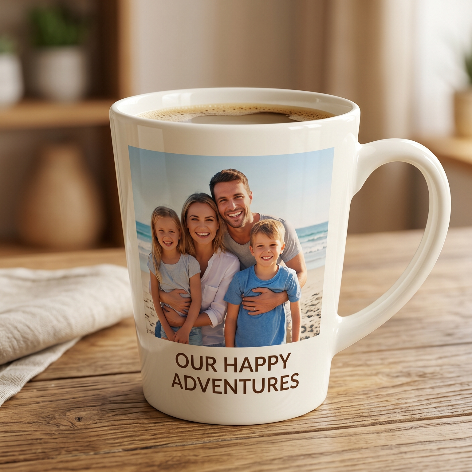 Custom Conical Mug — 450ml Half Wrap Photo Print